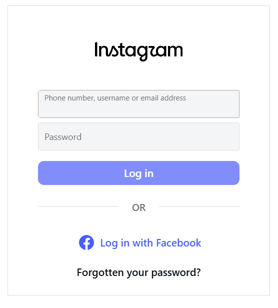 Figure 11. Instagram sign-in window